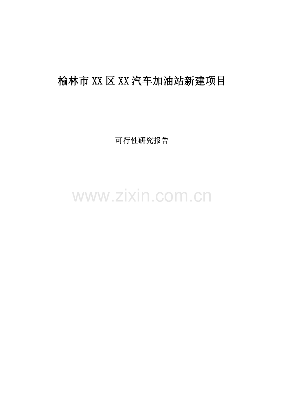 陕西省榆林市xx加油站新建项目可行性研究报告.doc_第1页