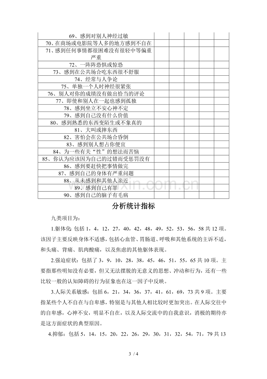 心理健康自评量表.doc_第3页