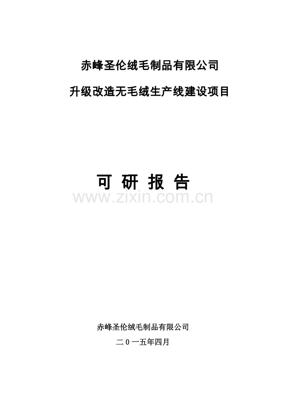 升级改造无毛绒生产线建设项目可研报告.doc_第1页