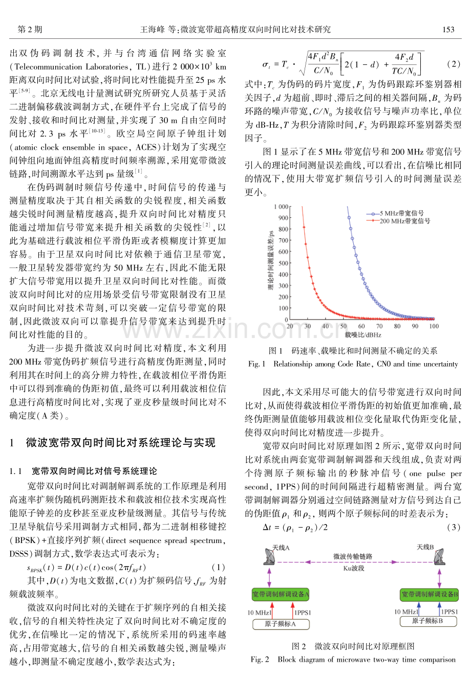 微波宽带超高精度双向时间比对技术研究.pdf_第2页