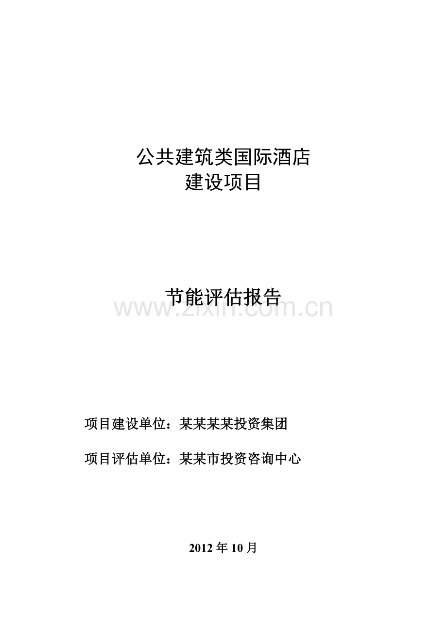 公共建筑类国际酒店项目建设节能评估报告.doc_第1页