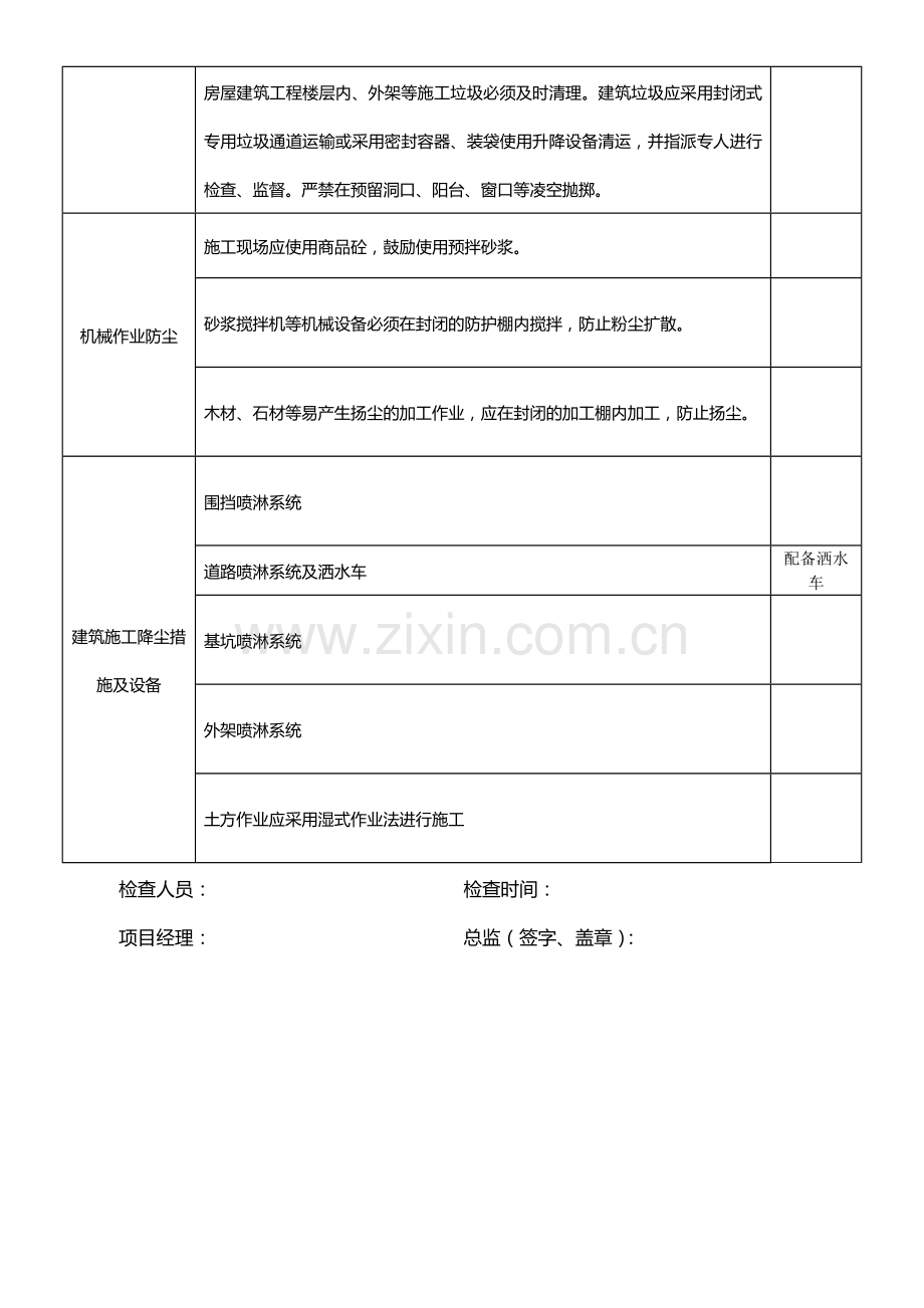 施工现场扬尘治理检查表.doc_第3页