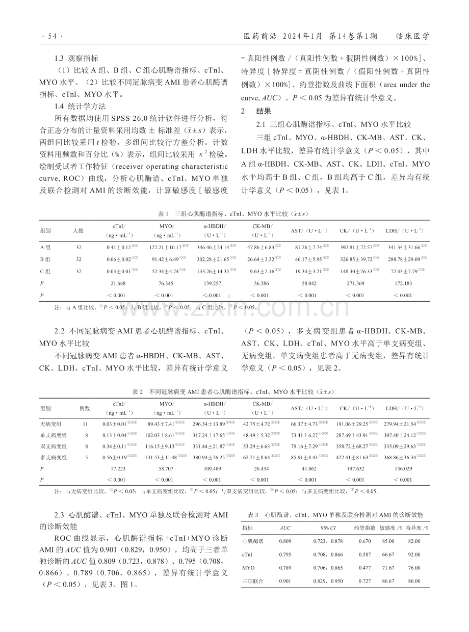 心肌酶谱与肌钙蛋白及肌红蛋白联合检测在急性心肌梗死诊断中的临床价值探讨.pdf_第2页