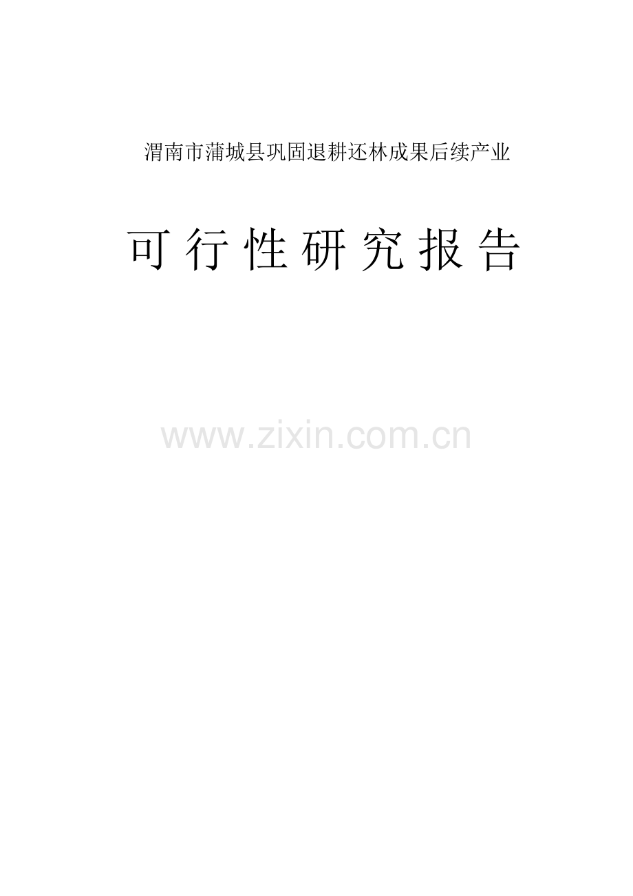 渭南市蒲城县巩固退耕还林成果后续产业建设项目可行性研究报告.doc_第1页