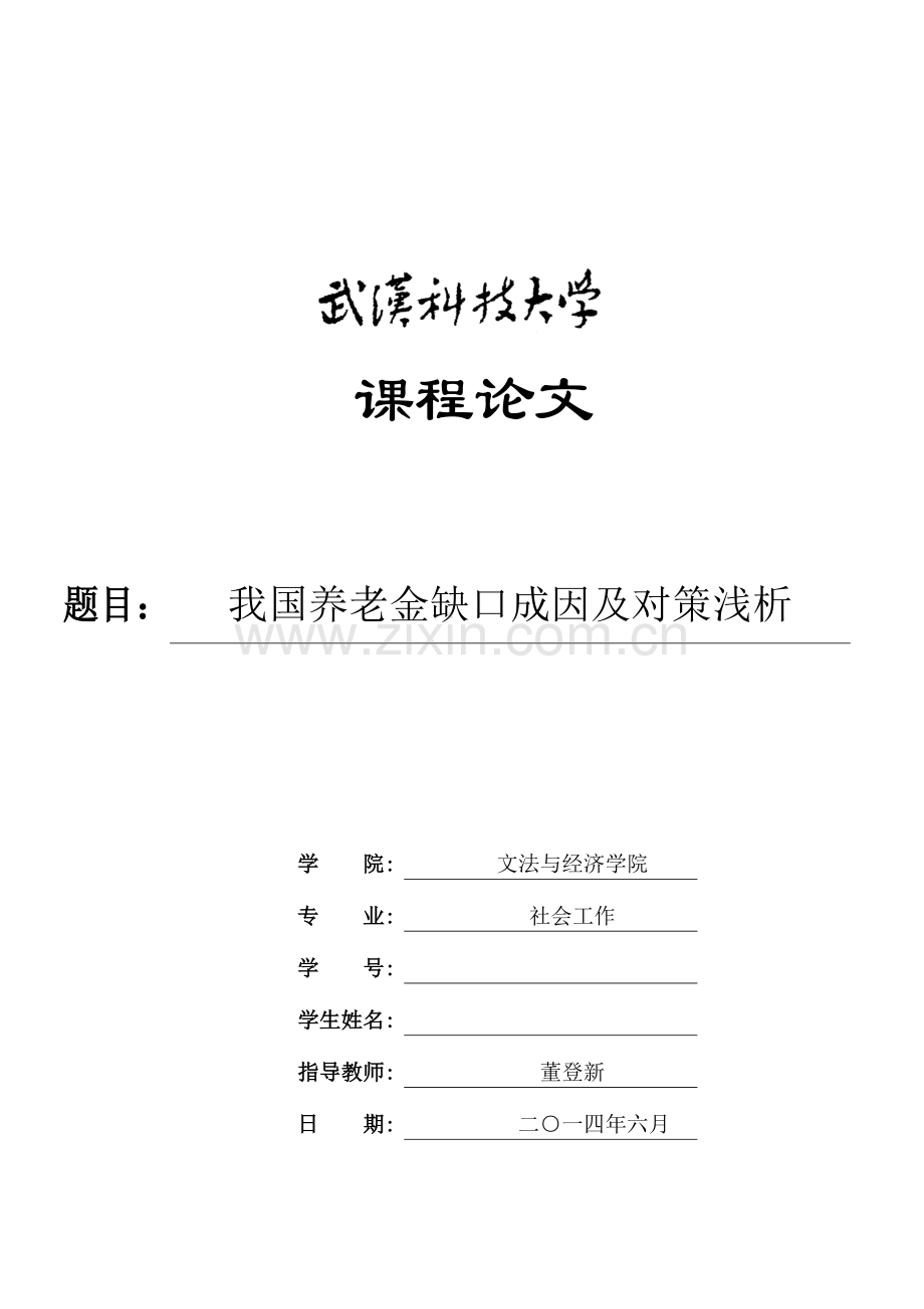 我国养老金缺口成因及对策.doc_第1页