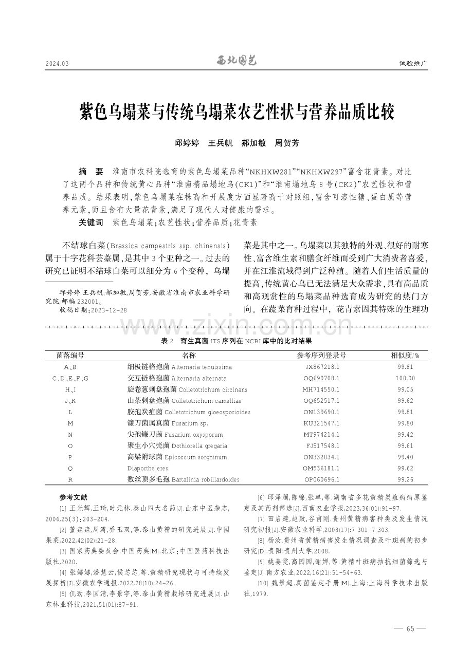 泰山黄精寄生真菌的分离鉴定.pdf_第3页