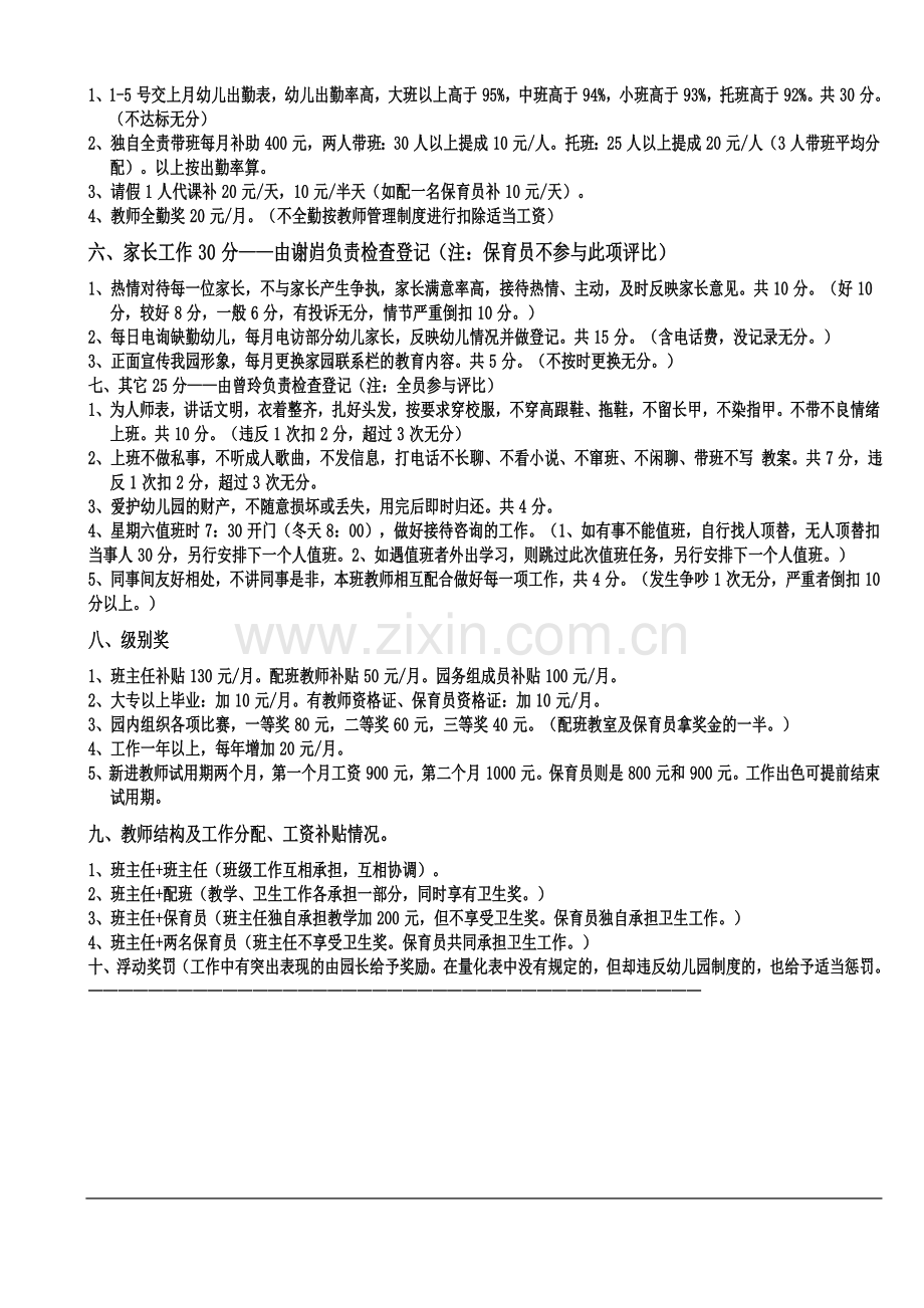 幼儿园教师工资量化表.doc_第2页