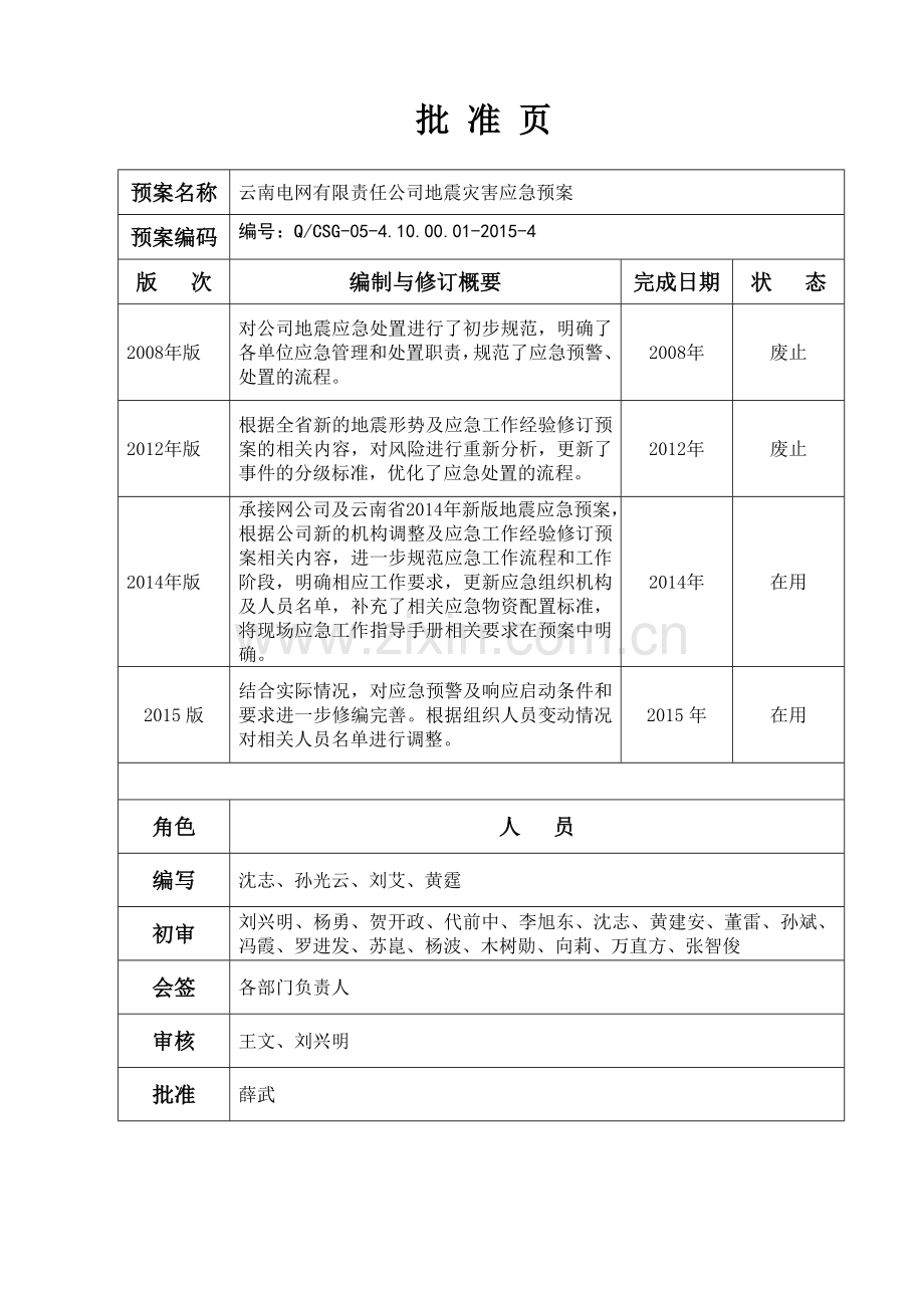 ---云南电网有限责任公司地震预案(应急)---预案(应急).doc_第3页