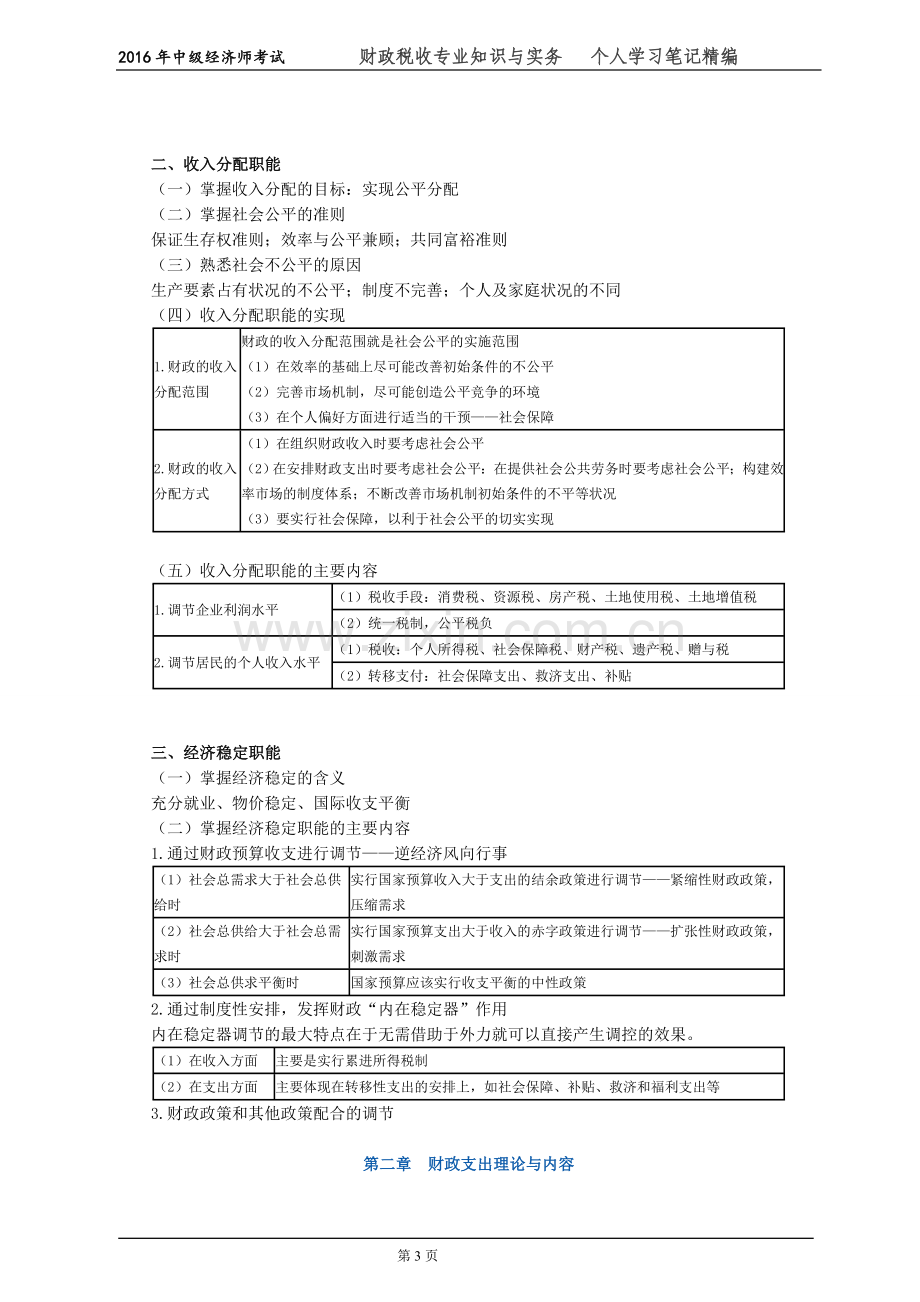 试题.试卷—-2016年中级经济师考试财政税收专业知识与实务个人学习笔记精编知识点.doc_第3页