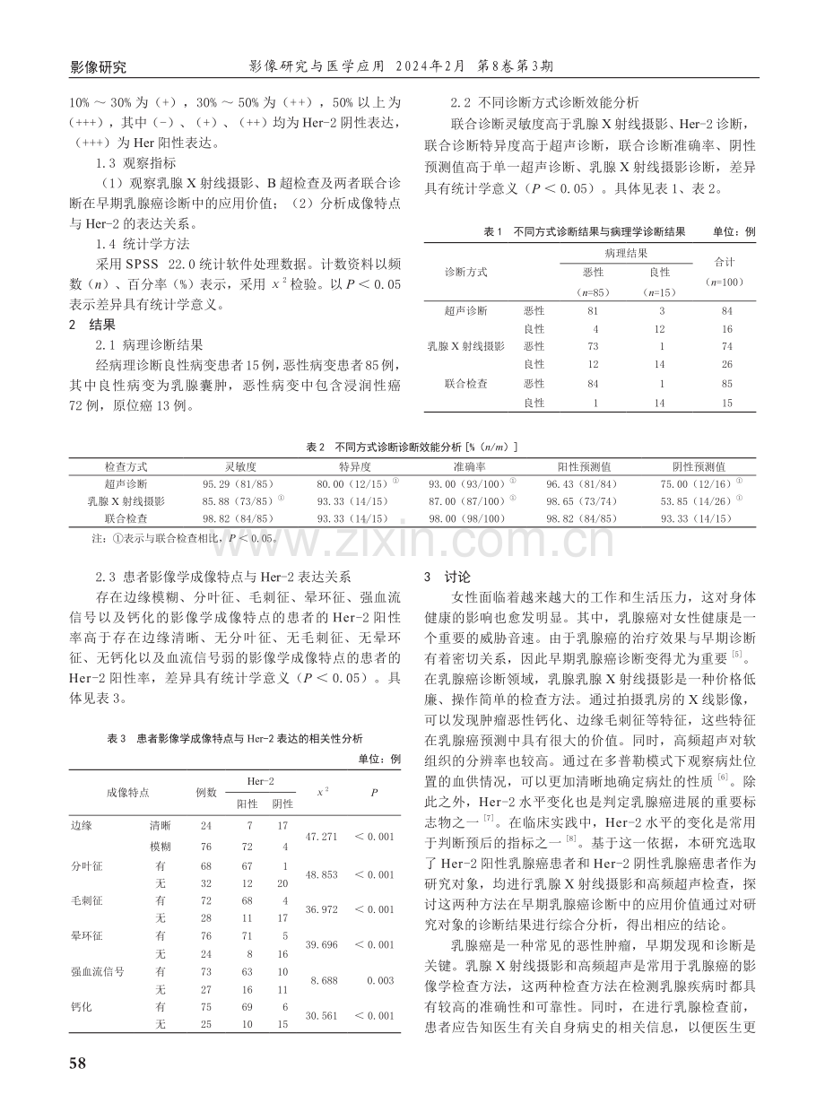 乳腺X射线摄影、B超检查联合Her-2在早期乳腺癌诊断中的应用价值.pdf_第2页