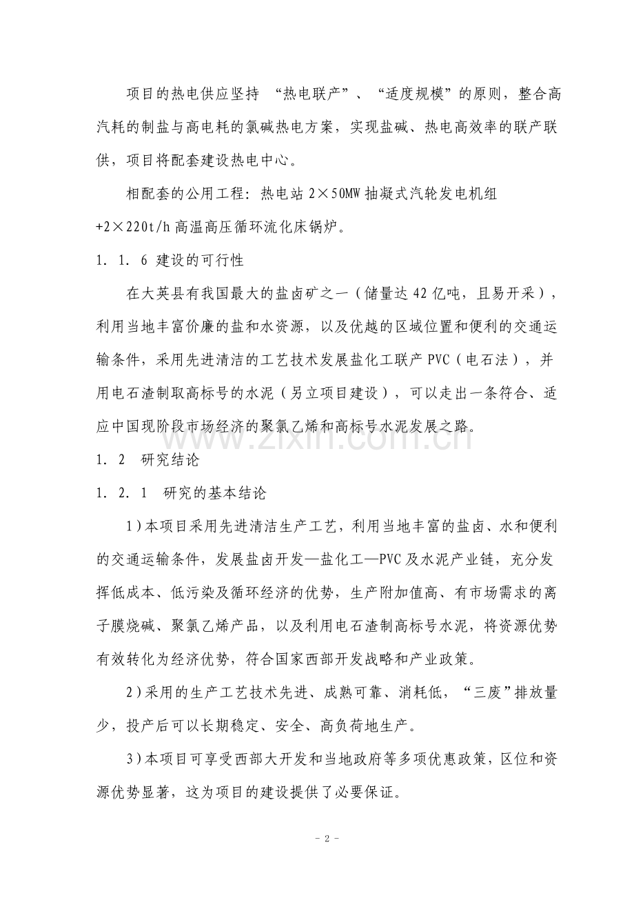 某化工企业160kta烧碱及200kta聚氯乙烯项目可行性研究报告书.doc_第3页