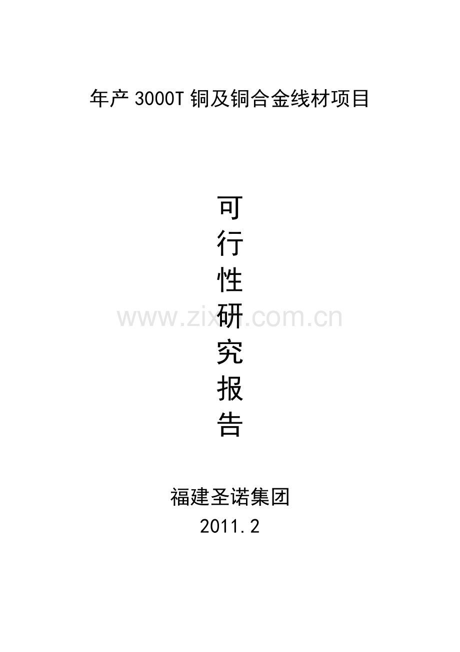 年产3000t铜线材项目可行性研究报告.doc_第1页