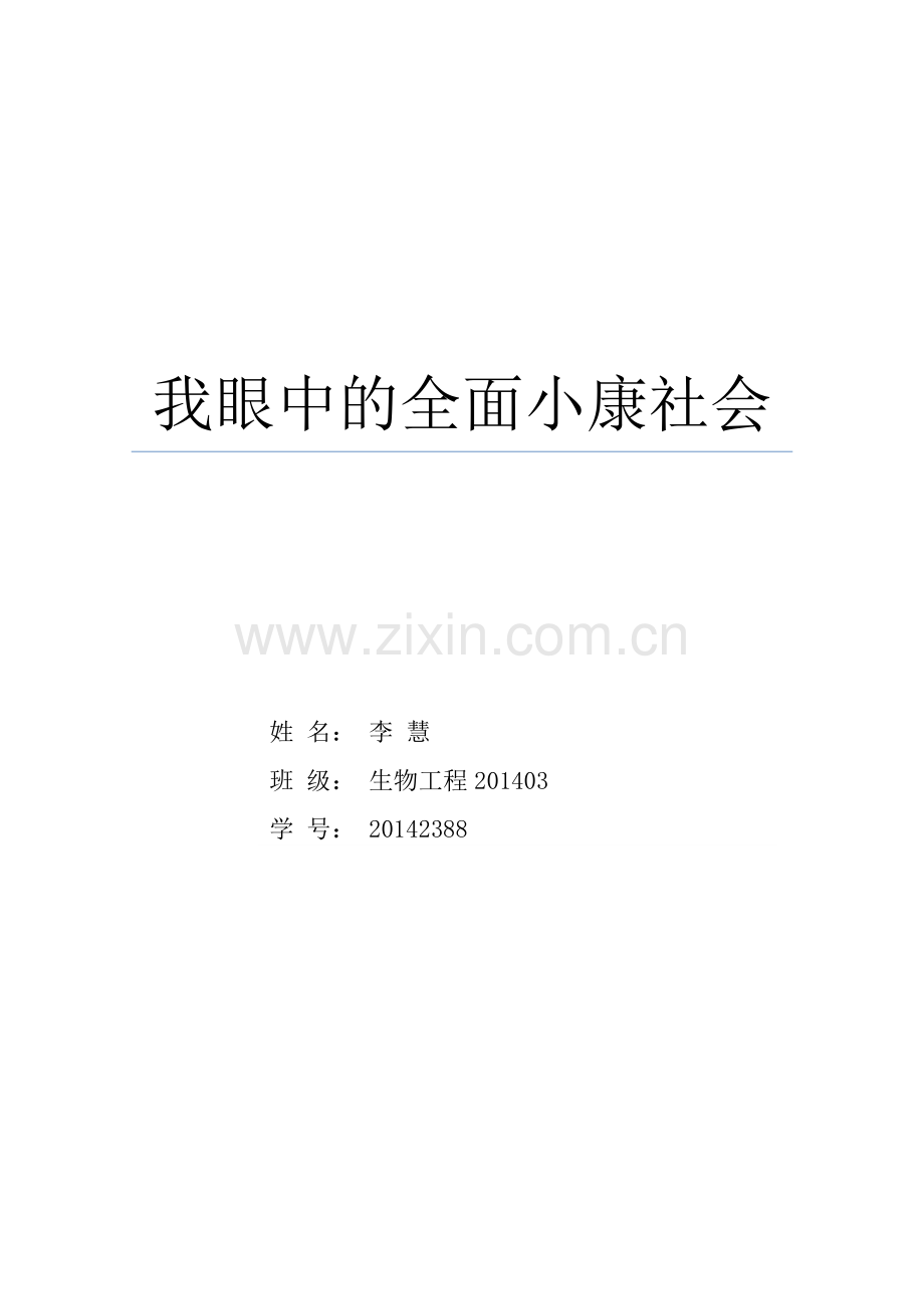 我眼中的全面小康社会建设.doc_第1页