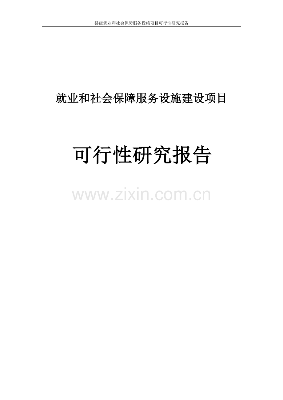 县级就业和社会保障服务设施项目可行性研究报告定稿.doc_第1页