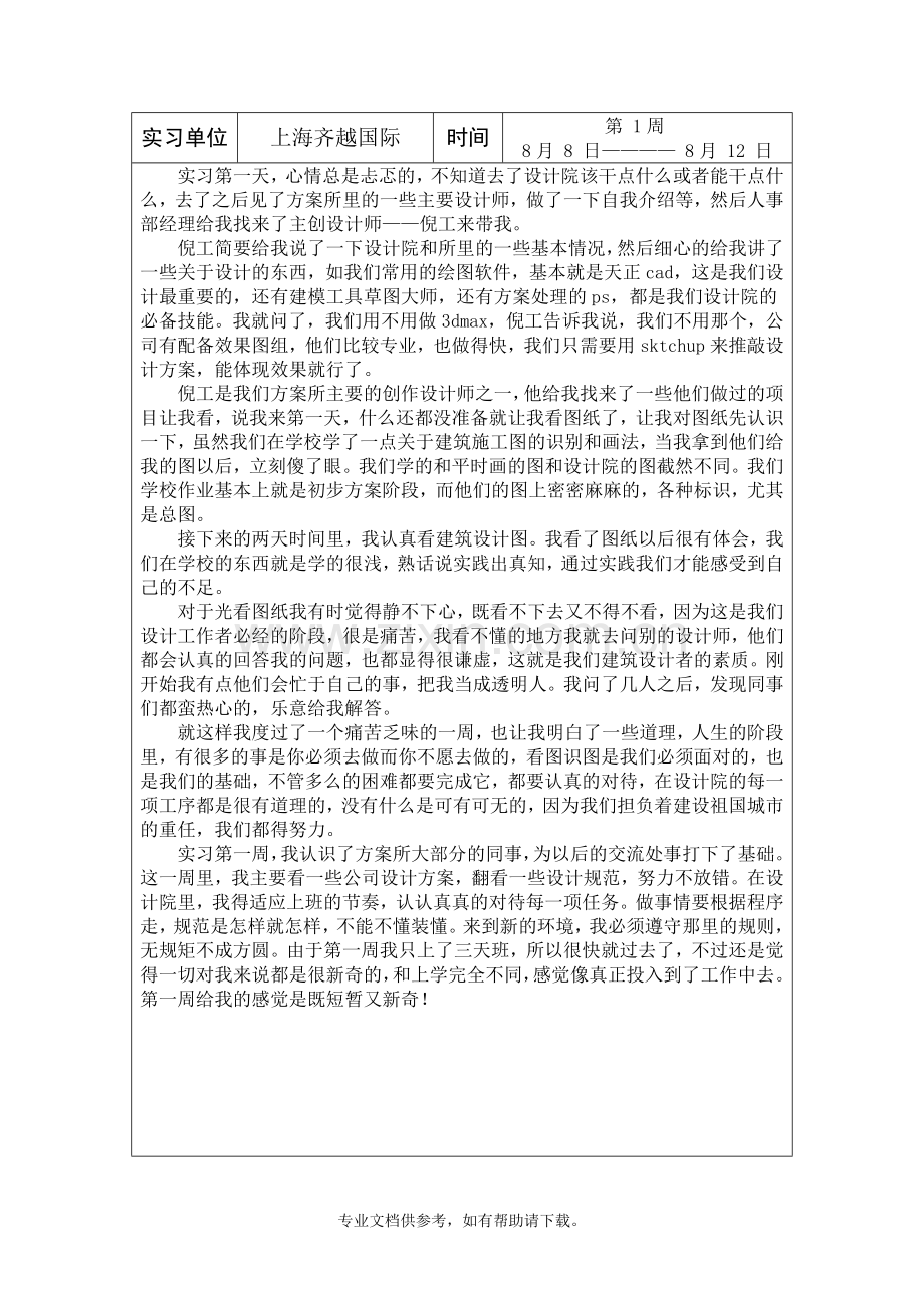 建筑设计专业实习周记.doc_第2页