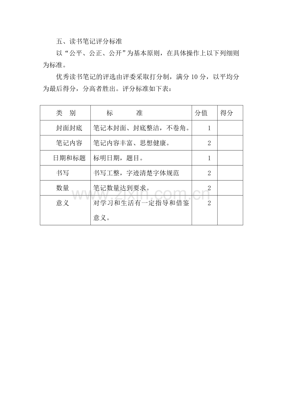 小学读书笔记评比活动方案.doc_第2页