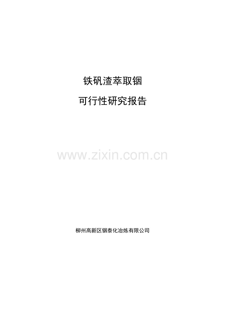 铁矾渣萃取铟可行性研究报告.doc_第1页