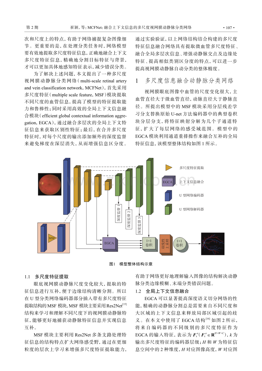 MCFNet：融合上下文信息的多尺度视网膜动静脉分类网络.pdf_第3页