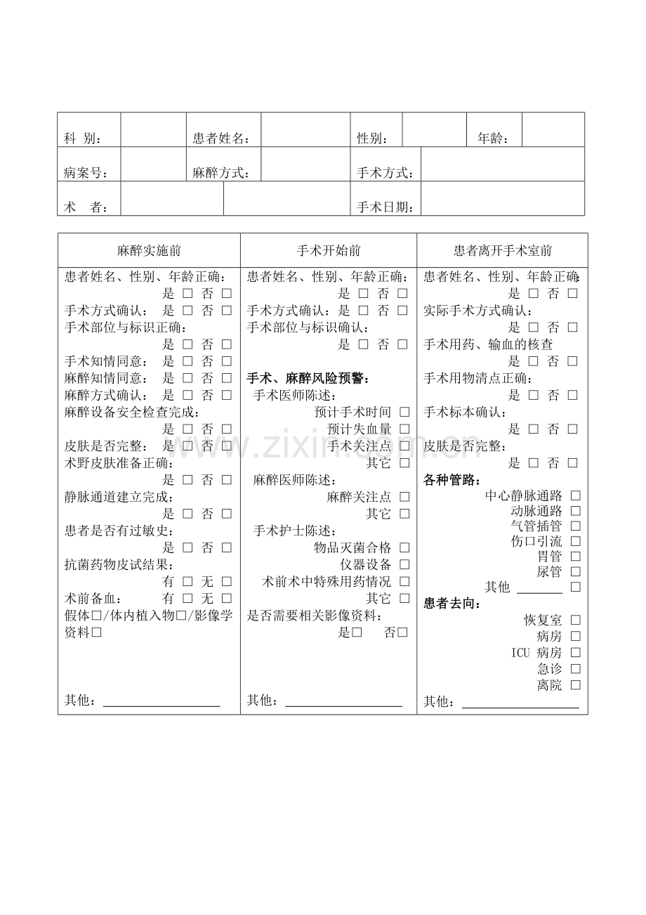 手术安全核查与手术风险评估制度及流程.doc_第3页