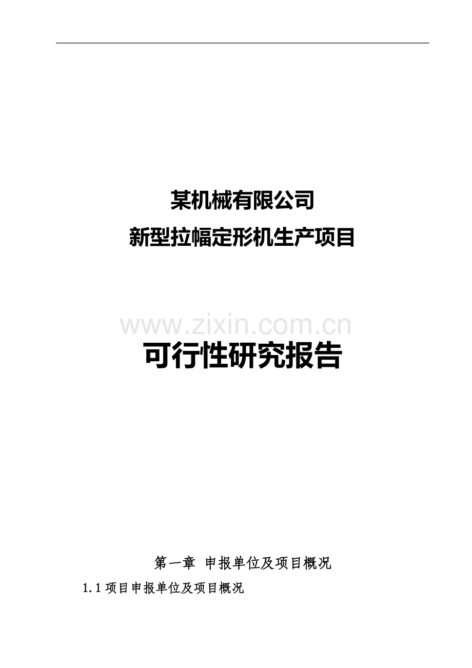 新型拉幅定形机生产项目可行性研究报告.doc_第1页