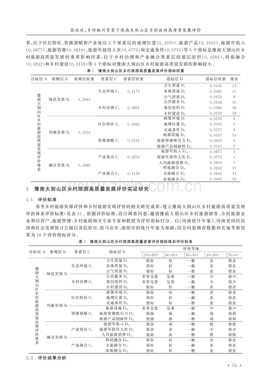 乡村振兴背景下豫南大别山区乡村旅游高质量发展评价.pdf_第3页