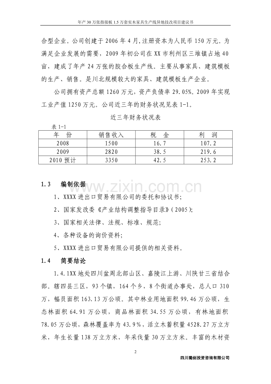 年产30万张指接板、1.5万套实木家具生产线异地技改项目可行性分析研究报告.doc_第2页