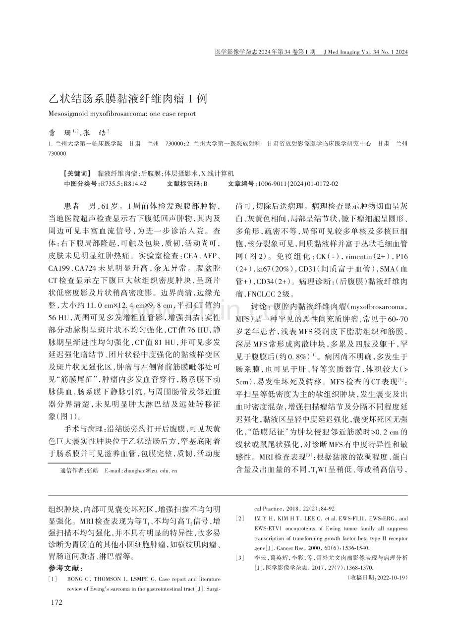 小肠原发骨外尤文肉瘤1例.pdf_第2页