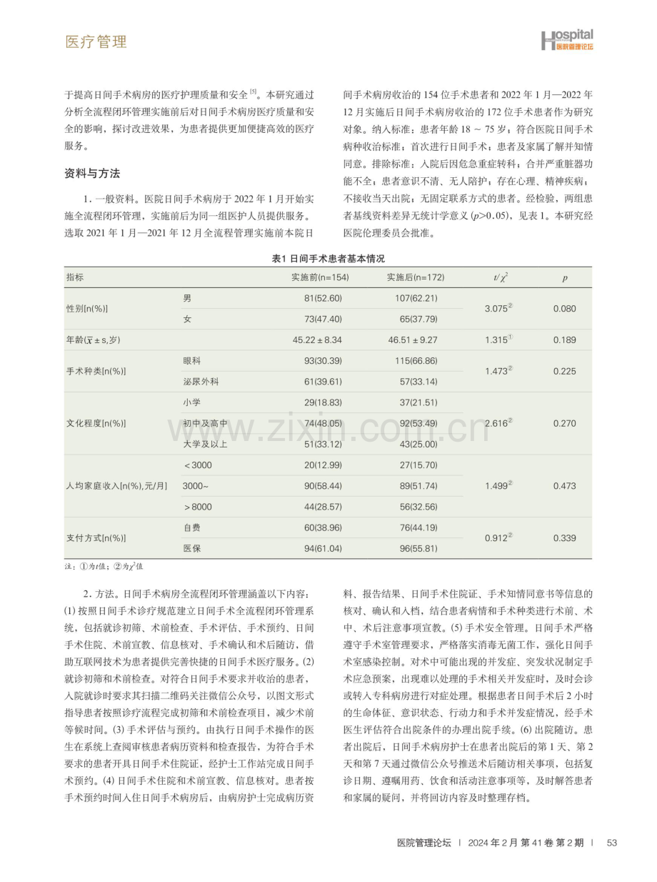 日间手术病房实行全流程闭环管理的实践与探讨.pdf_第2页