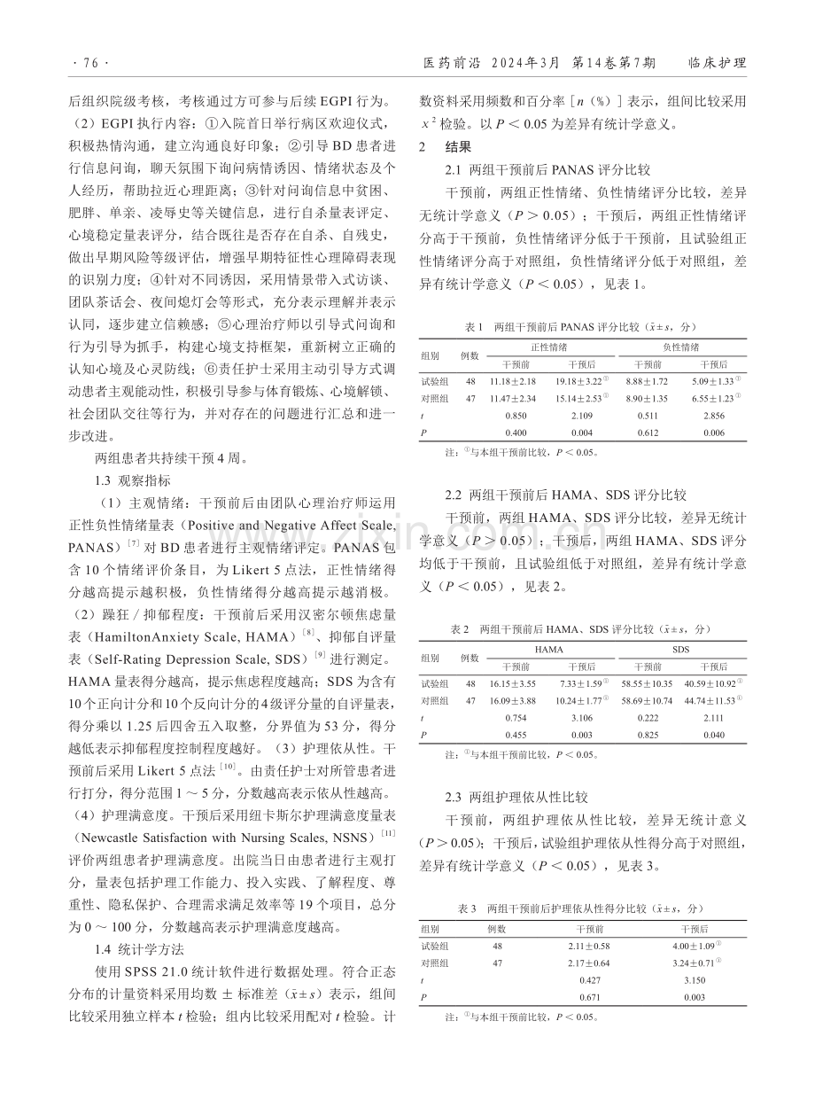 引导式早期心理干预模式在双向情感障碍患者护理中的应用效果.pdf_第2页