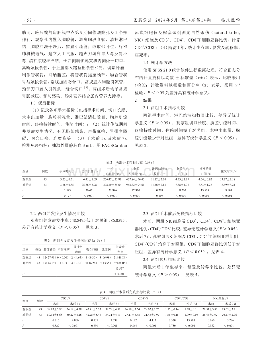 胸腹腔镜联合食管癌根治术治疗老年食管癌的临床效果.pdf_第2页