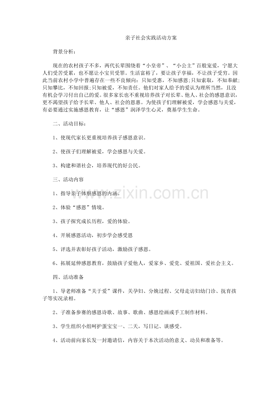 亲子社会实践活动方案.doc_第1页