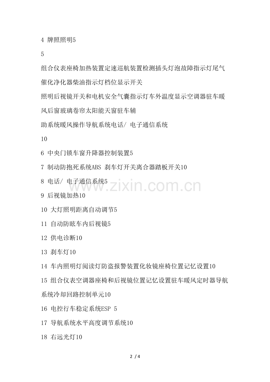奥迪a6保险丝中文说明.docx_第2页