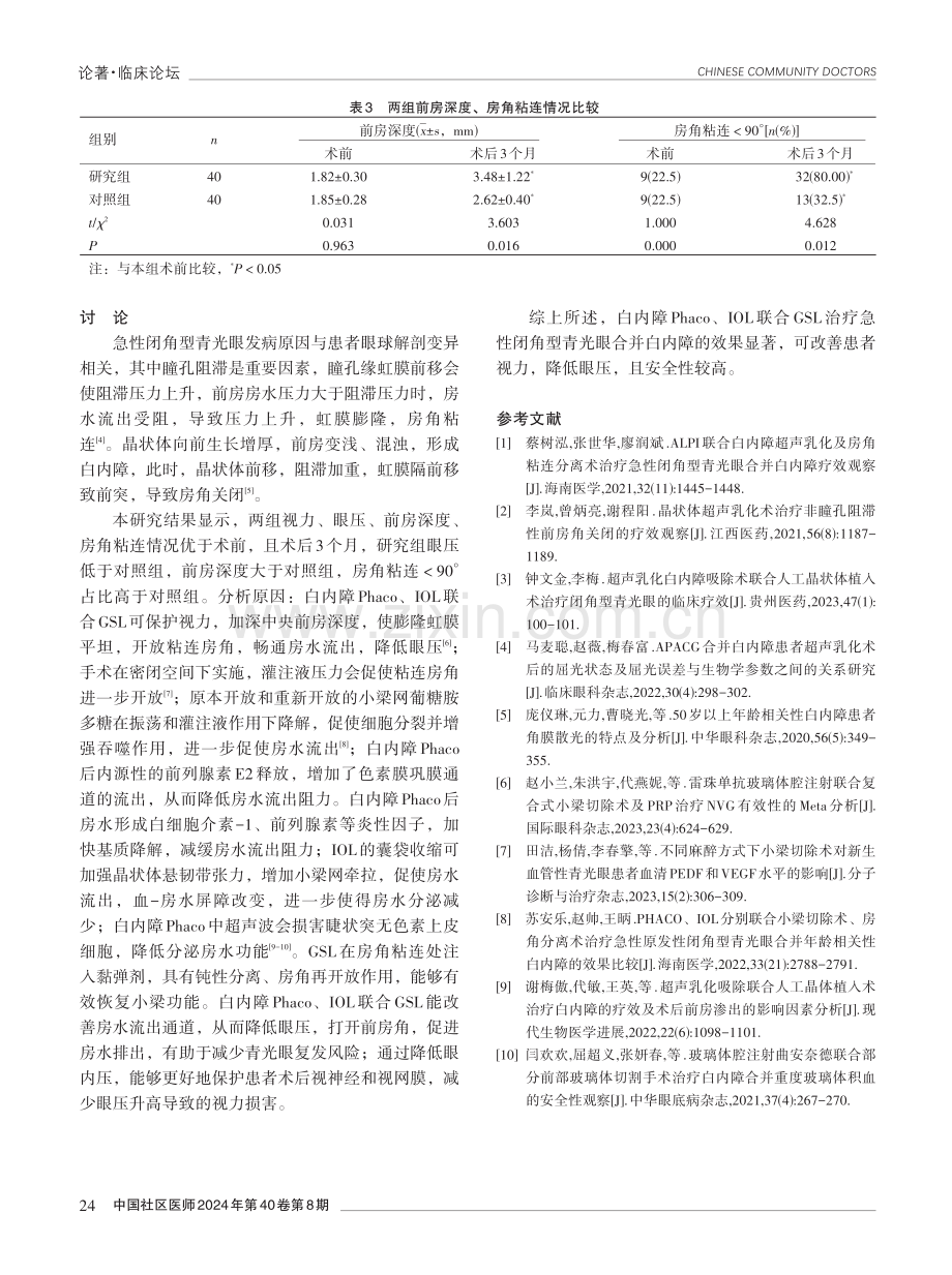 白内障超声乳化吸除术、人工晶状体植入术联合房角分离术治疗急性闭角型青光眼合并白内障的效果分析.pdf_第3页