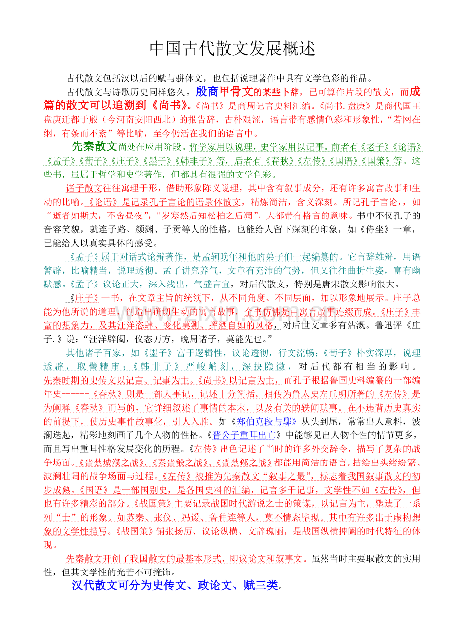 中国古代散文发展概述.doc_第1页