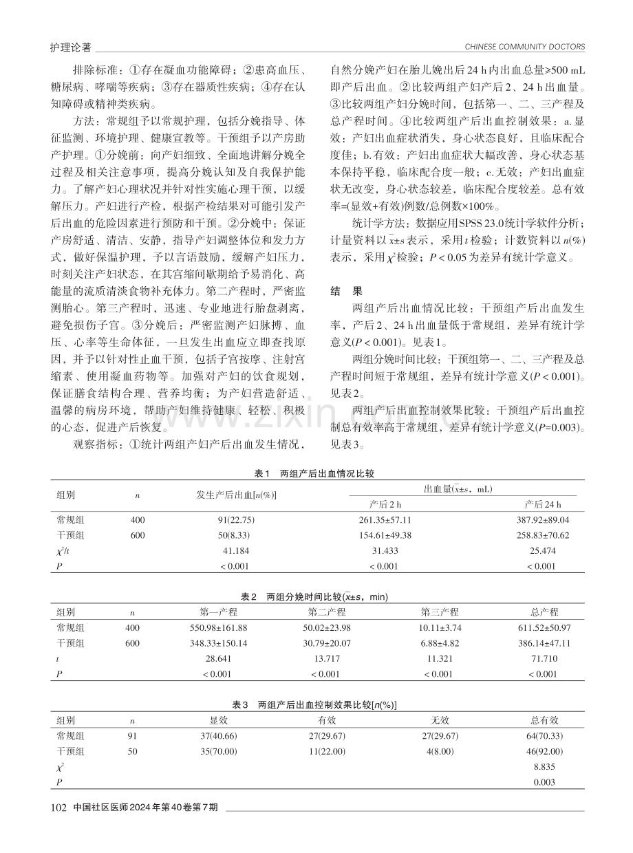 产房助产护理在产妇产后出血中的应用效果.pdf_第2页