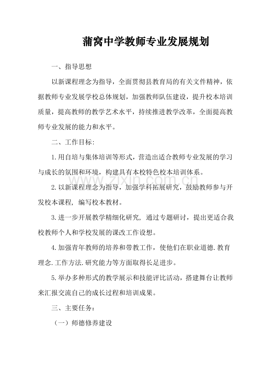 学校教师专业发展规划.doc_第1页