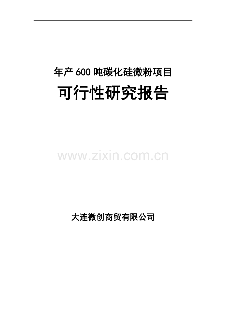 年产600吨碳化硅微粉项目可行性研究报告书.doc_第1页