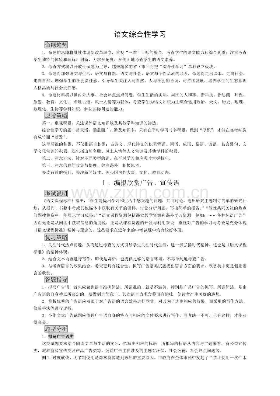 中考语文综合性学习.doc_第1页