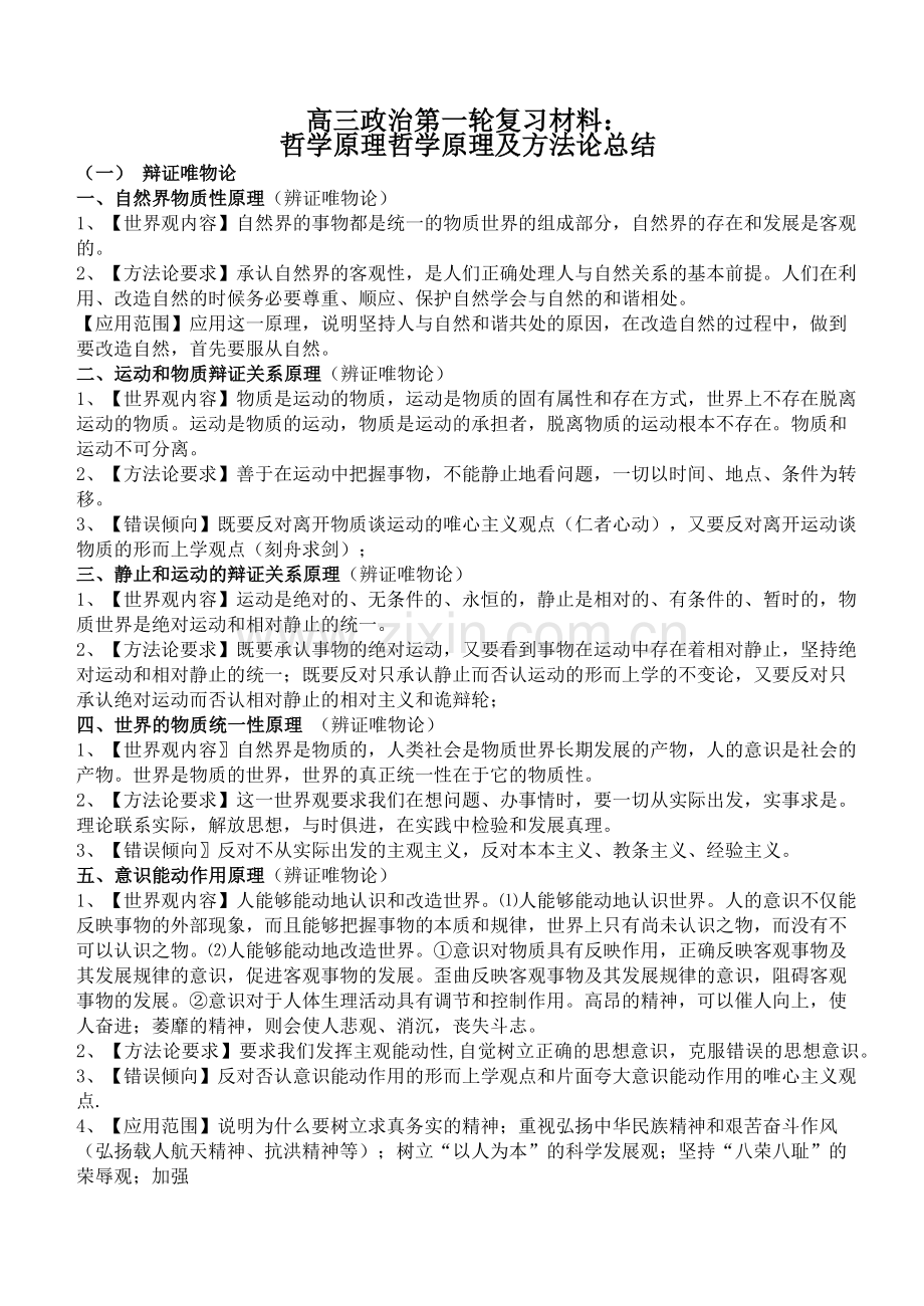 哲学原理哲学原理及方法论总结.doc_第1页