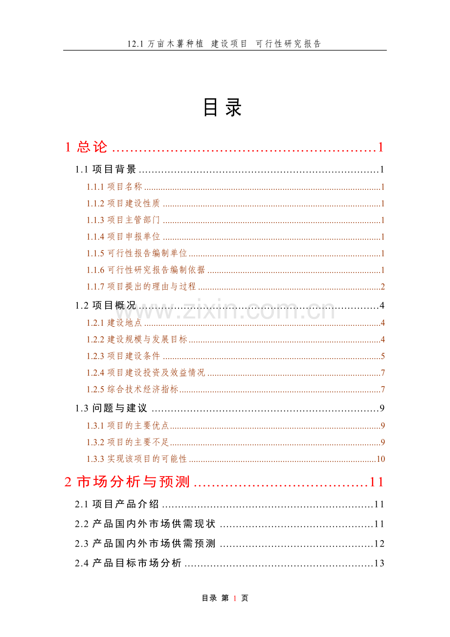 12.1万亩木薯种植建设项目可行性研究报告.doc_第1页