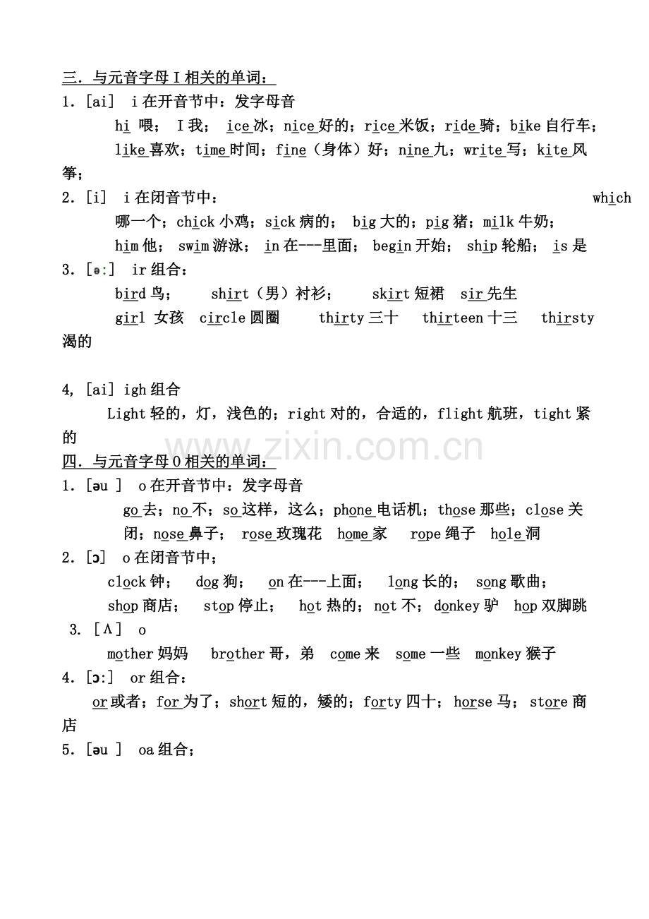 五个元音字母组合发音规律.doc_第3页