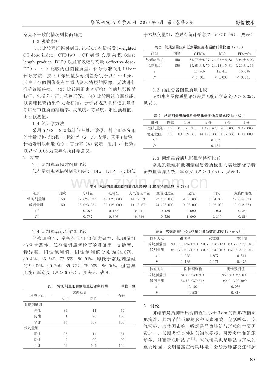 胸部螺旋CT低剂量扫描在肺结节良恶性中的鉴别诊断价值及CT指标分析.pdf_第2页