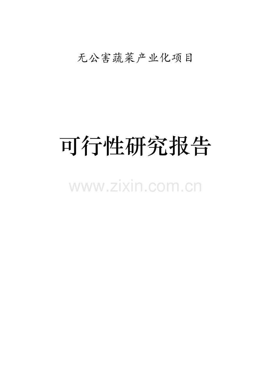 XX县无公害蔬菜产业化项目可行性研究报告.doc_第1页