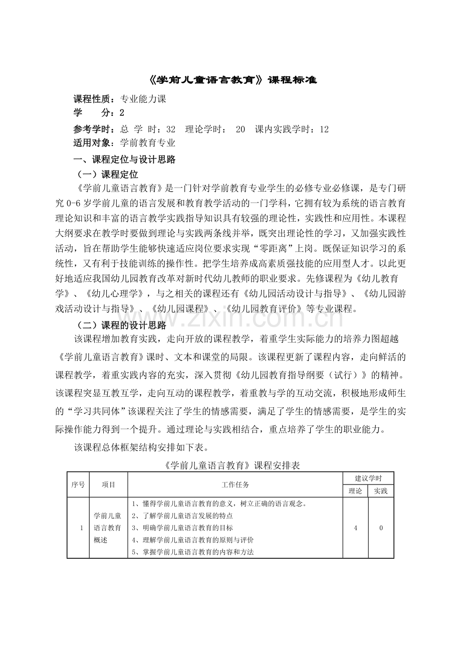 学前儿童语言教育课程标准.doc_第1页