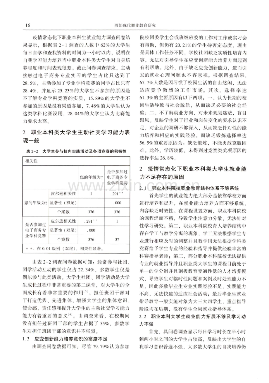 疫情常态化下职业本科电商专业就业能力提升策略研究——以浙江广厦建设职业技术大学为例.pdf_第3页