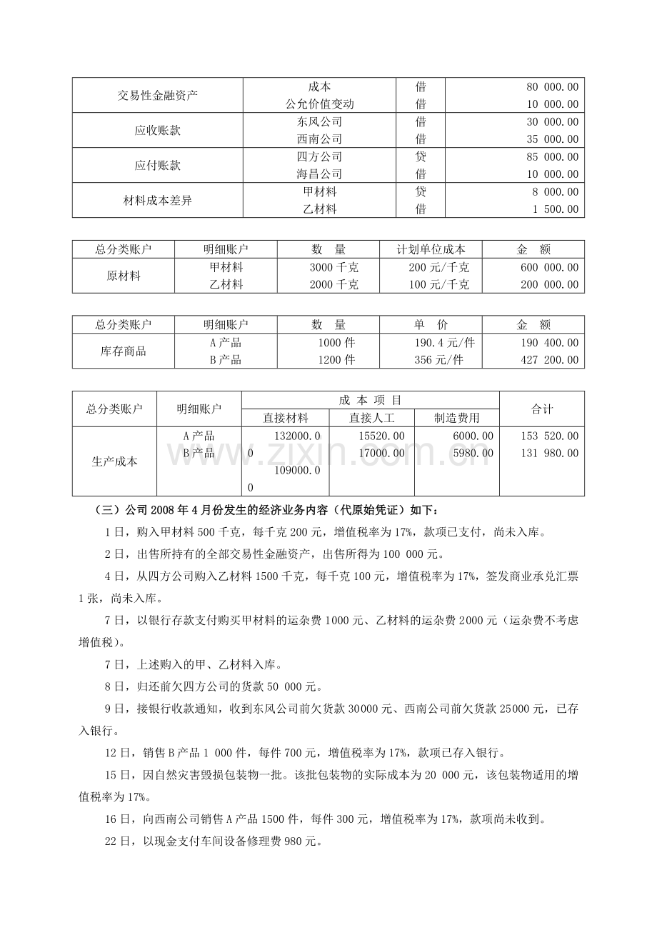 会计手工核算基本技能竞赛试题和答案解析.doc_第3页