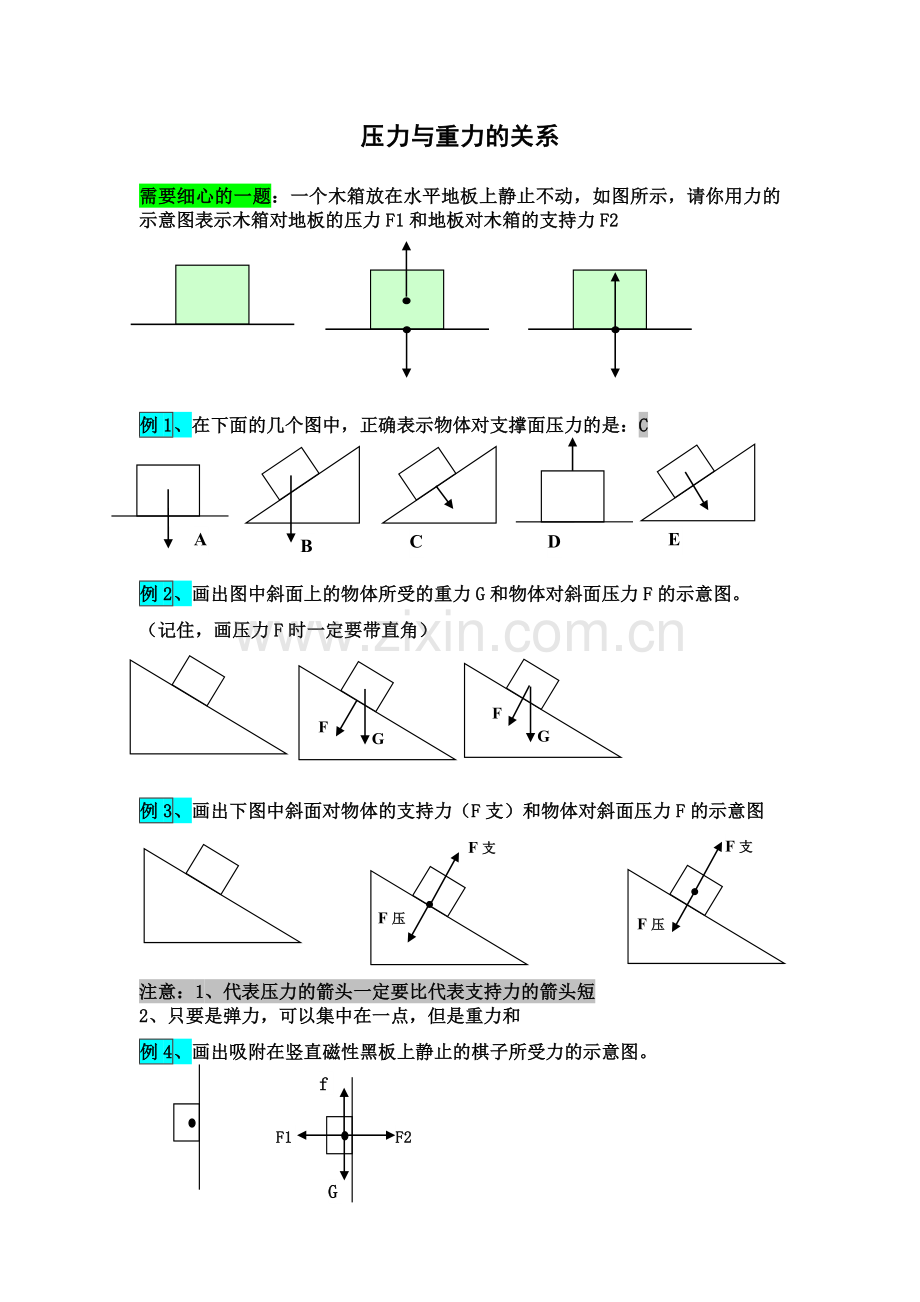 压力与重力的关系.doc_第1页