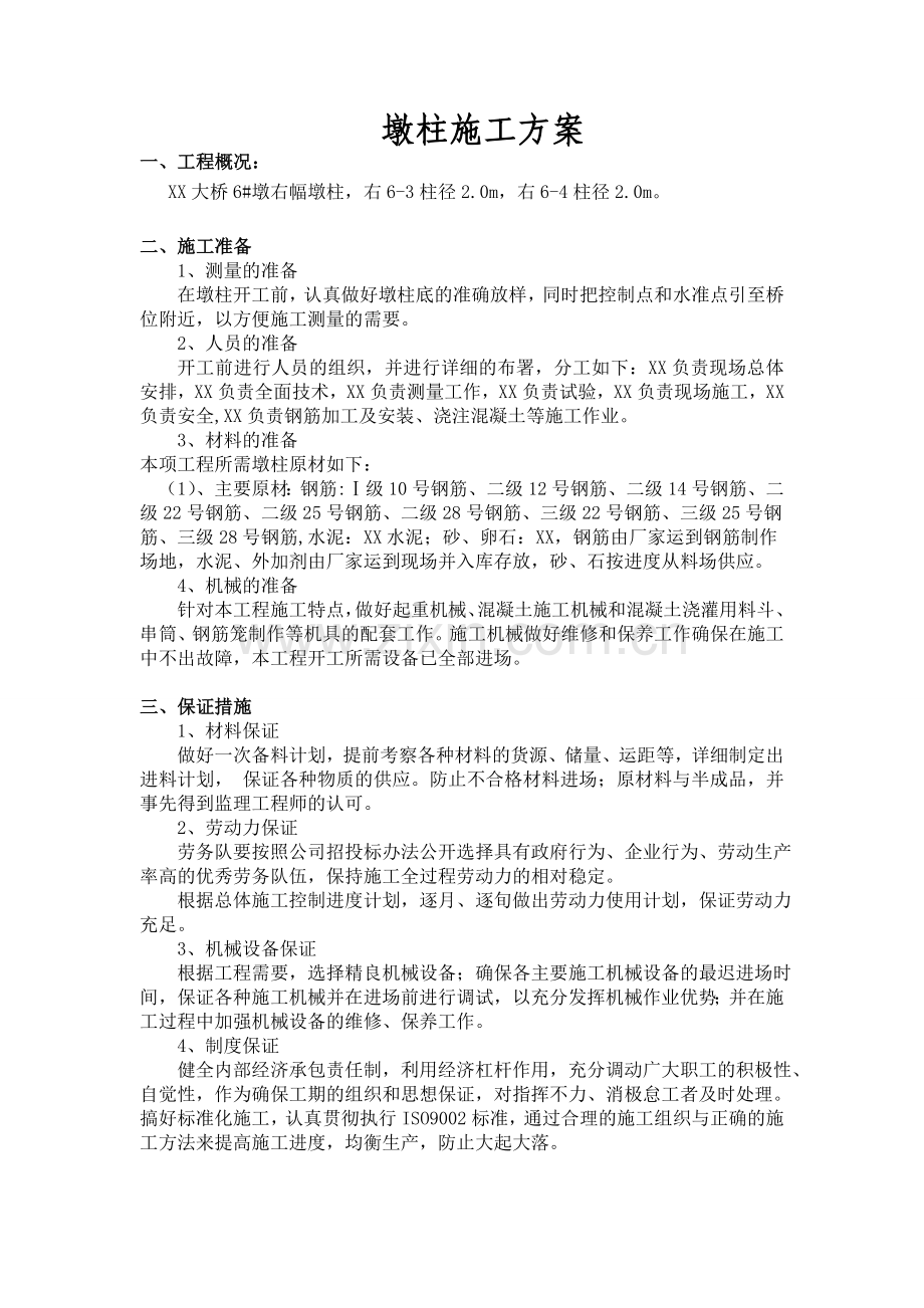 墩柱施工方案精选文档.doc_第1页