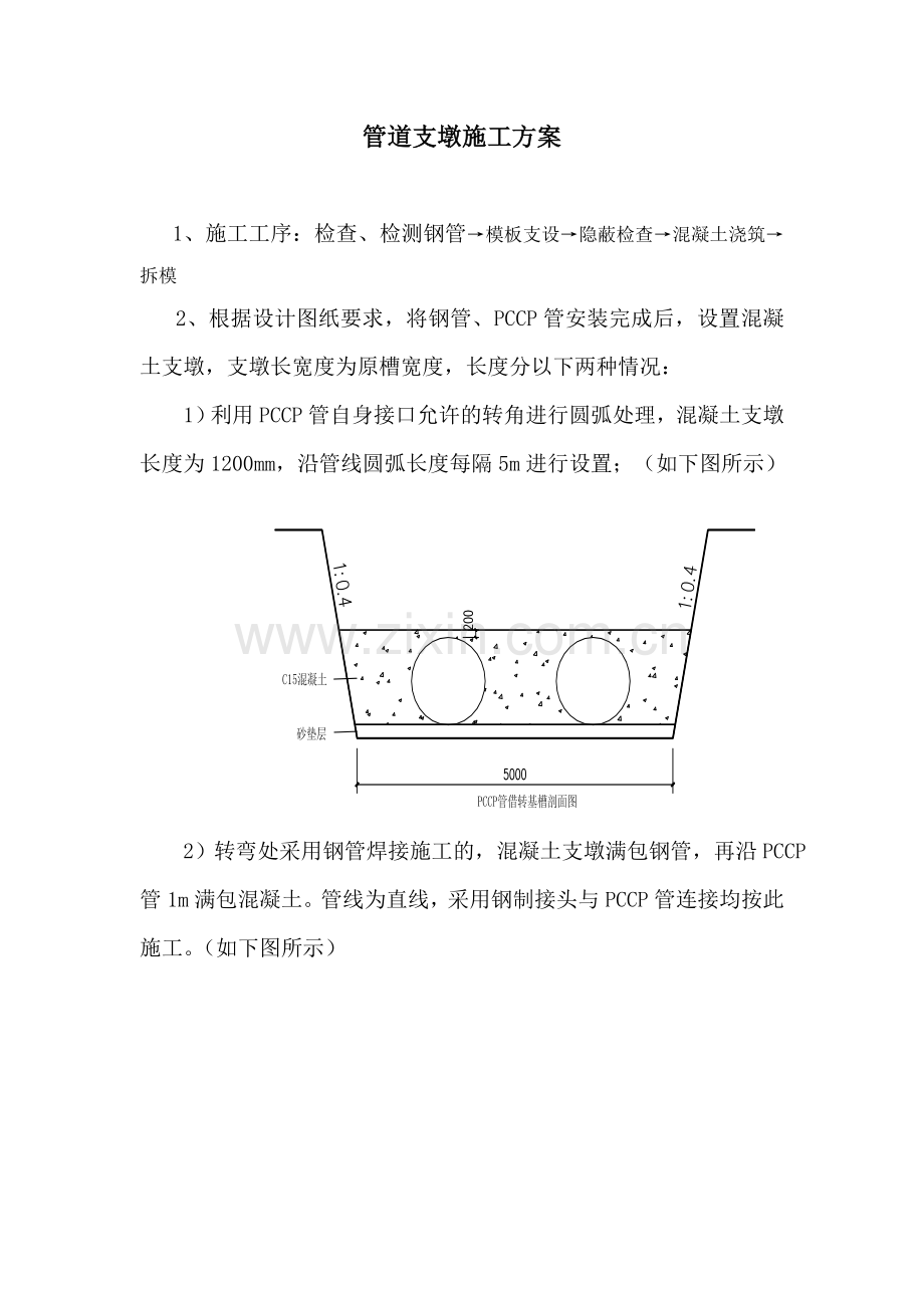 管道支墩施工方案.doc_第1页