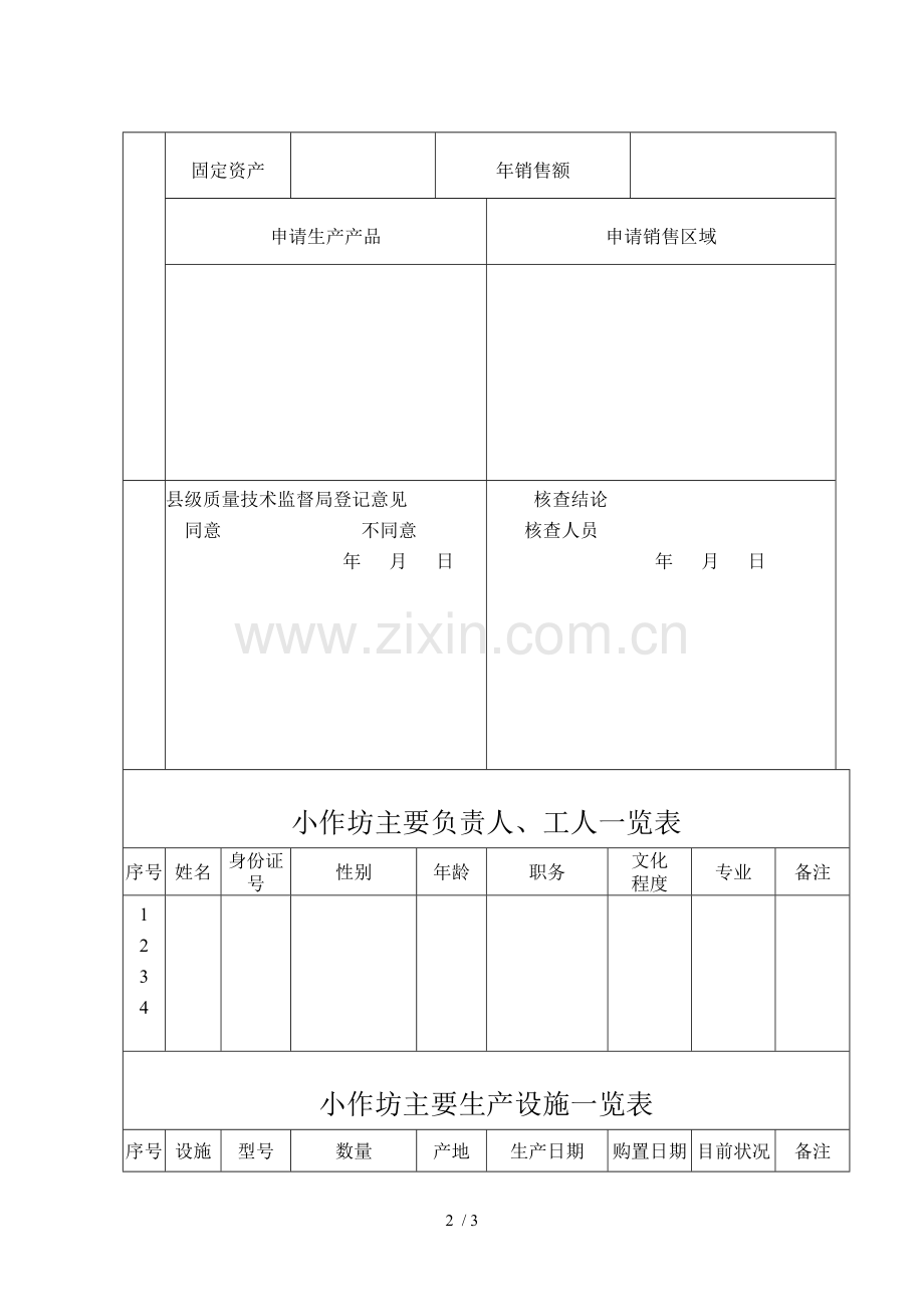 食品生产加工小作坊登记申请书.doc_第2页